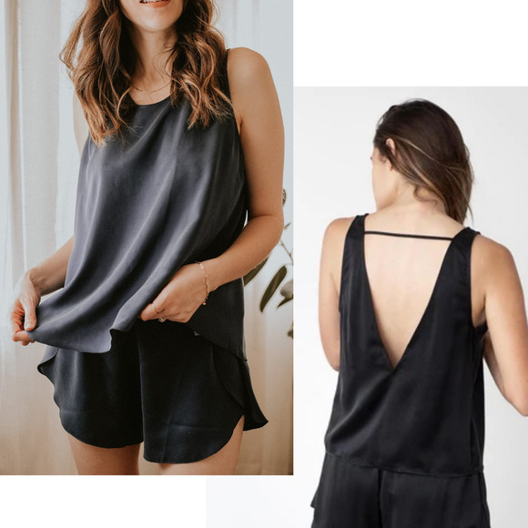 lunya Other - Lunya Washable Silk  V-Neck Tank Luxury Cami Super Soft Black Size Small
